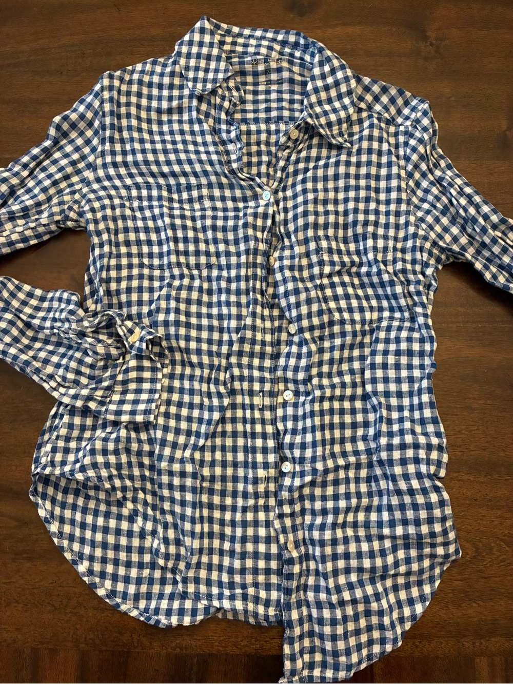 Lilly Pulitzer Shirt Women’s XXS Top Button Down Shirt Plaid Gingham Blue White